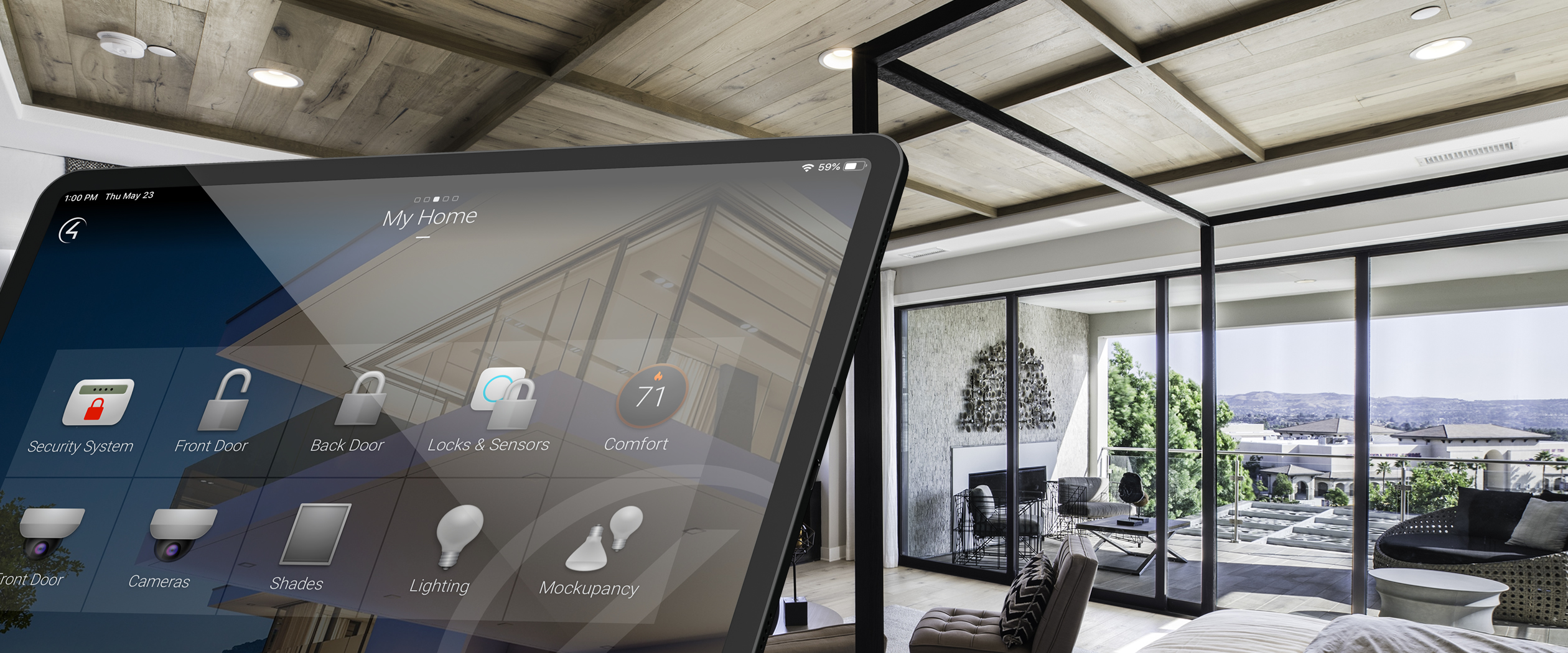 control4 interface on a touch panel
