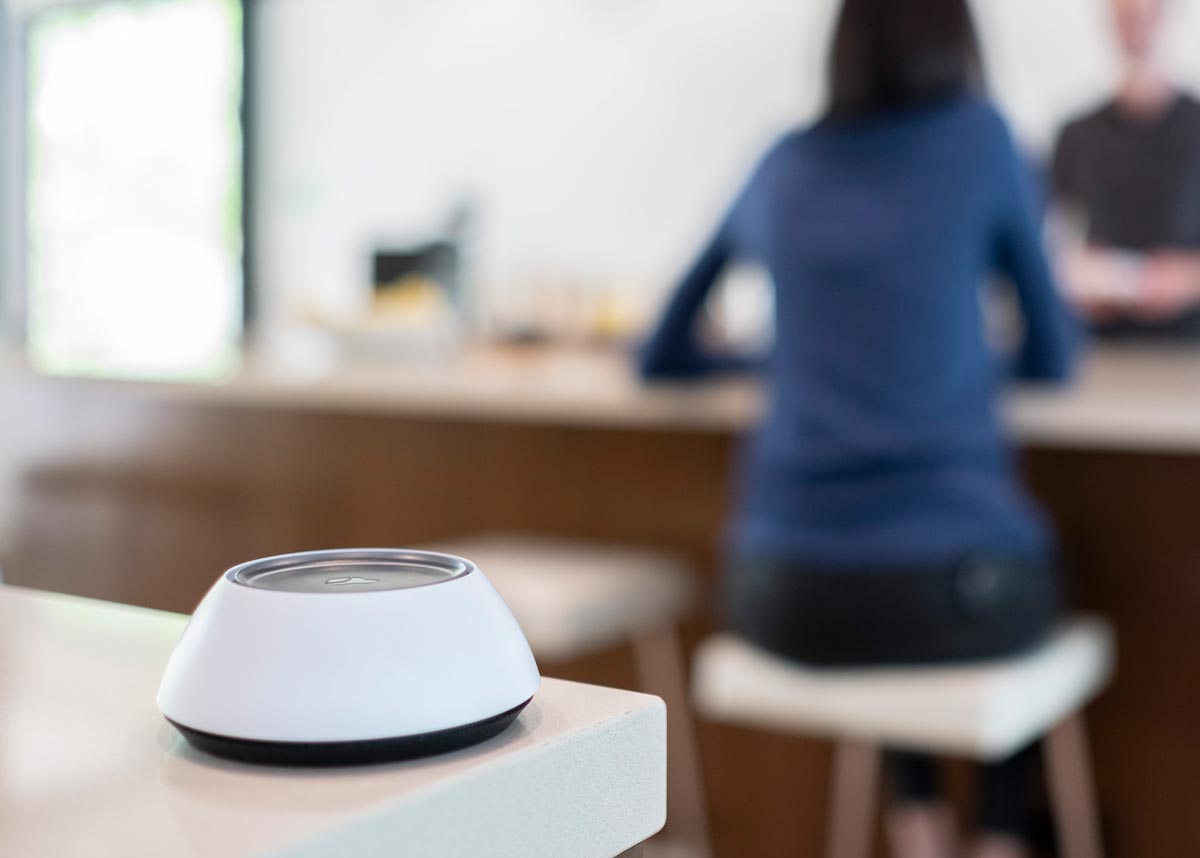 Josh AI Micro in white on counter